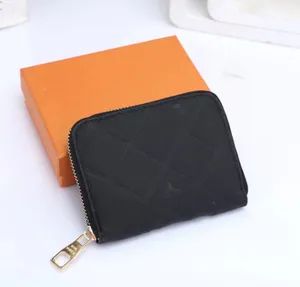 luxurys designer zipper wallets Men Women leather bags black Quality Classic Letters coin Purse Plaid card holder