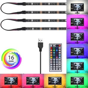 LED -remsor Non Waterproof 5V USB RGB LED Strip Light 5050 SMD LED Fairy Strip Light TV Back Lighting 44Key Remote Kit J230308