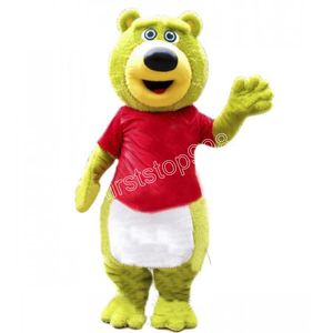 Alta qualità Super Cute Green Bear Mascot Costumes simulazione Cartoon Anime tema personaggio Adulti Taglia Natale Pubblicità esterna Outfit Suit For Men Women