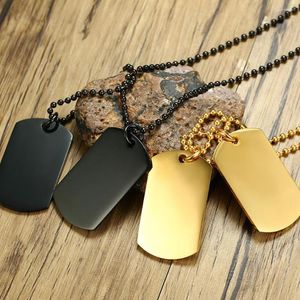 Pendant Necklaces A Set Of Two Pieces Men's Military Army Stainless Steel Blank Double Dog Tag Necklace Ball Chain 60cm