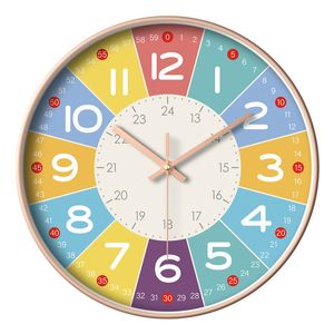 Zegary ścienne 8 -calowe okrągłe zegar ścienny Nowoczesne design cichy zegarki dla dzieci w salonie sypialnia