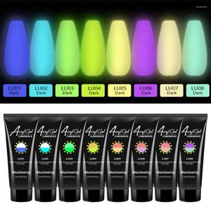 Gel de unha 15ml Poly luminoso para extensão brilho de dedo no escuro Manicure de arte acrílica de construção rápida de edifício rápido