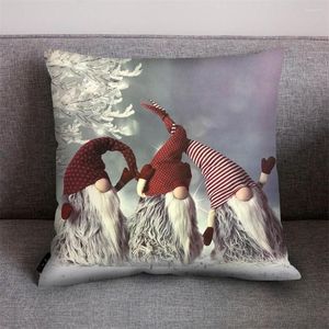 Pillow 2PC Christmas Print Case Polyester Sofa Car Cover Home Decor Navidad Housse Coussin 45