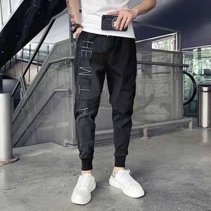 Herr jeans mode byxor elastiska band övervikt stor storlek manlig ankel längd lapptäcke streetwear plus man cowboy byxor y2303
