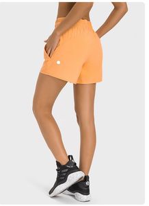 Ll shorts femininos de yoga, roupas de cintura alta, corrida, academia, fitness, calças curtas, meninas, corrida, calças elásticas, roupas esportivas de verão