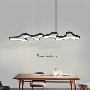 Подвесные лампы современное простые светодиодные искусство акриловая люстра столовая
