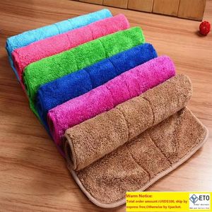 Polyester Coral Fleece Cleaning Cloths Double Sided Absorbent Scouring Pad Kitchen Thickened Quick Dry Dish Towels Wash Towels