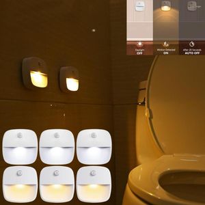 Nattljus 3st LED Motion Sensor Light Battery White/Warm White Wireless Wall Lamp för kök Hall Skåp garderob garderob