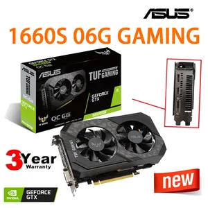 NVIDIA 1660s Video Card ASUS TUF GTX1660 Super O6G GAMING Graphics cards for GAMING192bit 8pin GDDR6 NEW Desktop Computer GPU