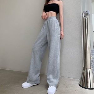 Kvinnors byxor Capris Houzhou Grey Sweatpants Joggers Women Korean Style Hög midja Tracksuit Casual Loose Pants Black Jogging Sports Trousers Female 230310