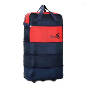 Duffel Bags 2023 companhia aérea Bolsa verificada Oxford Capacidade de grande capacidade Viagem Universal Wheel dobrável Bagagem movendo cubos de embalagem de armazenamento