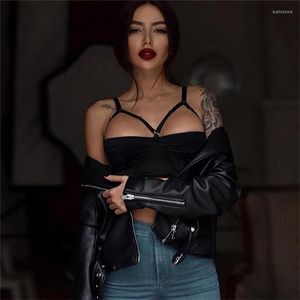 Bustiers & Corsets Sexy Crop Tops Women Wireless Bralette Top Female Spaghetti Strap T-shirt Cropped With Chest Padded Camisole
