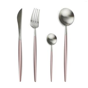 Dinnerware Sets JANKNG Pink Gold Set 304 Stainless Steel Western Cutlery Kitchen Tableware Fork Knife Scoop Silverware