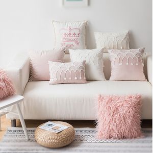 Almofada/travesseiro decorativo rosa Decorativa Decorativa Velvet Sofá Decoração Pillow Princess Room Romântica Pillow Almofado Colo