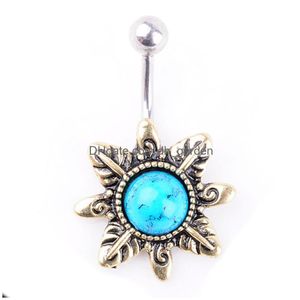 Navel Bell -knappringar D0694 Belly Stud Drop Delivery Jewely Body DHGARDEN DH4NC 8340