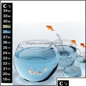 Wall Stickers Home Decor Garden Aquarium Fish Tank Thermometer Temperature Sticker Digital Dual Scale Stickon High Qual Dhedz