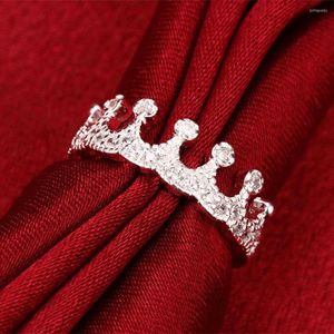 Bröllopsringar Sterling Silver Jewelry Crown Women's Vintage Ring