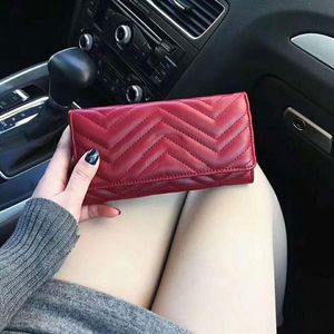 2021 luxurys designer Classic Humanoid Pattern Wallet Women Quilted fashion lady PU Leather Rectangular Covered Wallet277R