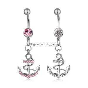 Navel Bell -knappringar D0438 ANCHOR STILE BELLY MIX COLOS RING Body Piercing Smycken Drop Delivery DHGARDEN DH0AO