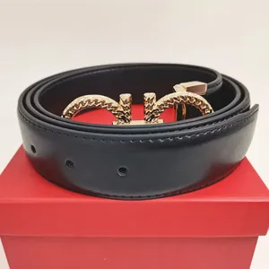 Men Women Designer Belts Big Gold Buckle Genuine Leather Fashion Belts Classical Strap Ceinture 3.5cm Width No Box