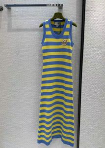 Milan Runway dresses 2023 Spring Summer O Neck Woman Designer Dress Brand Same Style Dress 0311-6