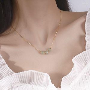 Ketten 1 PC Frauen Mode Transfer Kristall Perlen Halskette Choker Einstellbare Temperament Student Schlüsselbein Kette Schmuck