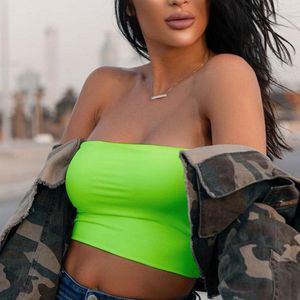 Camisoles & Tanks Sexy Tube Top Crop Women Seamless Vest Bra Solid Color Bralette Strapless Bandeau Stretch Elastic Fashion Female