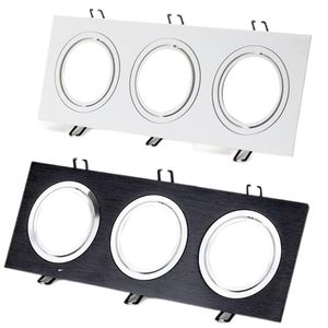 Indoor Lighting Black White Silver Lighting Accessories Square Recessed LED Ceiling Light Adjustable Frame MR16 GU10 Bulb Fixture Downlighs crestech168