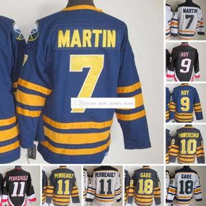 1970-1999映画レトロCCMホッケージャージー刺繍11 GilbertperReault 26 Thomavanek 18 Dannygare 7 Rickmartin 9 Derekroy 10 Dalehawerchuk Vintage Jerseys