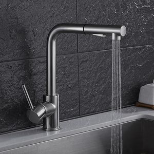 Kitchen Faucets Swiveling Faucet Brass Brushed Nickel High Arch Sink Pull Out Rotation Spray Mixer Tap Torneira Cozinha