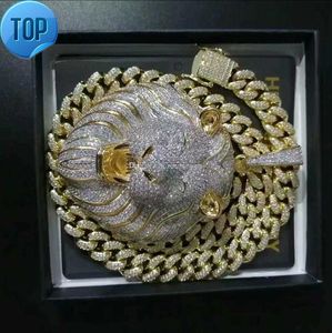 Mens Jewelry Hip Hop Iced Out Pendant Luxury Designer Necklace Bling Diamond Cuban Link Chain Big Pendants Lion Animal Rapper Accessories34