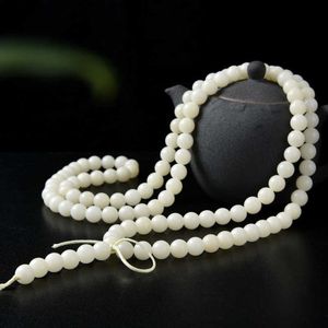 Armbänder Wurzeln 108 Fass Apfelkugeln Handschnur Weiße Jade Bodhi Wen Spielen Buddha Perlen Armband
