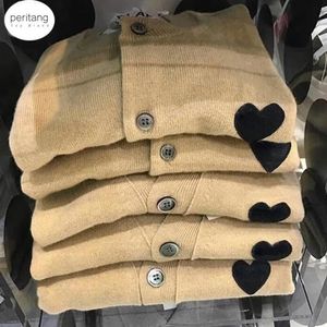 (Have Eye) Cardigan Sweaters Women and Men Long Sleeve Crew Neck Sweater Couple Embroidery Love-Heart Tops Solid Coat Knitting Cardigans Sweatshirts