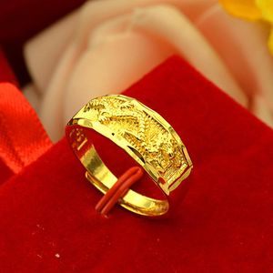 Wedding Rings European And American Fashion Retro Male Female Couples Ring Dragon Phoenix Opening Adjustable Jewelry