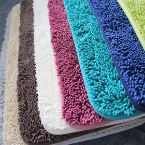 Carpets Non-Slip Bath Mat Microfiber Chenille Bathroom Rugs Carpet Shag Shower Super Soft Multi Sizes