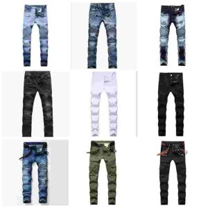 2023 Herrenjeans Lila Jeans Distressed Ripped Skinny Jeans Mode Baggy Herren Jean Slim Motorrad Biker Kausal für Denim Hosen Hip Hop True Pant Pdr