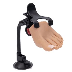 Nail Practice Display Soft Realistic Sexy Silicone Female Foot Mannequin Nail Silicone Practice Feet With Holder 230310