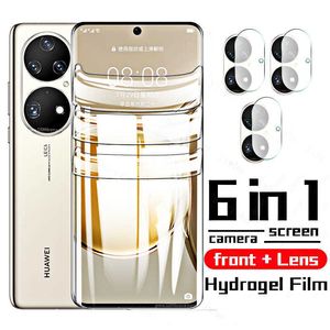 Mobiltelefonfodral Fullt omslag för Huawei P50 Pro Hydrogel Film Front Back Screen Protector Film Camera Glass för Huawey Huawei P50 P 50 Pro 50Pro J230310