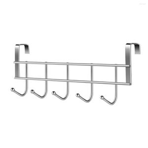 Hooks OUNONA Door Back Hanging Clothes Hook Stainless Steel Towel Wall Mounted Bath Hanger With 5