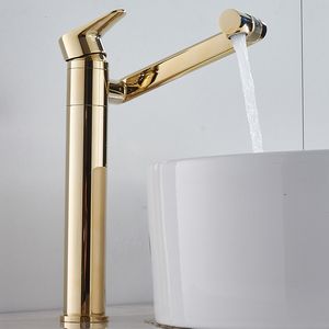 Bathroom Sink Faucets BAKALA 360 Degree Rotate Tall Faucet Gold/black bathroom basin Chrome Polished Sink Mixer Tap Faucet LT-606 230311