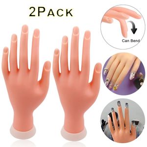 Nail Practice Display Flexible Nail Art Practice Hand Movable Silicone Soft Plastic Flectional Trainer Model False Training Hand Nail Manicure Tools 230310