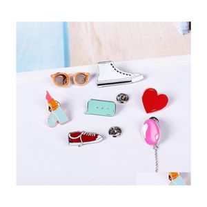 Schmuck Cartoon Gym Schuhe Ballon Lippenstift Herz Sonnenbrille Niedliche Metall Brosche Pins Button Abzeichen Geschenk Großhandel Drop Lieferung Hochzeit Dh6Es