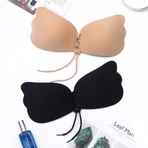 Asas de sutiã sem costura sexy moldam mulheres push up silicone sutiã em sutiã invisível adesivo copo abcd bege preto