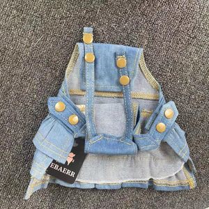 Hundekleidung Denim Jeans Kleid Overall Mantel Jacke Junge Mädchen Kleidung Paar Haustier Outfit Welpen Kostüm Overalls Dropship 210809359R