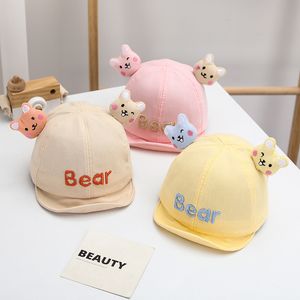 Spring Summer Baby Baseball Hat For Children Cute Bear Cotton Outdoor Sun Hats Cartoon Fashion Soft Brim Caps Girls Boys HCS208