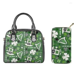 Akşam çantaları Twoheartsgirl Irish teması Kadınlar için Kadınlar Top Crossbody Sac debriyajı PU günlük omuz satchels