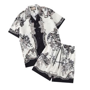 Erkekler tasarımcı bluz sıradan gömlekler moda mektup baskı slik bowling gömlek erkek elbise gömlek yaz kısa kollu tişört tees gömlek m-3xl