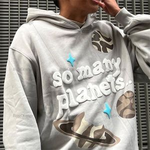 Womens Hoodies Sweatshirts Romantic Planet Printing Streetwear Foaming 3D Design Hoodies Women Couples Clothes Y2k Goth Oversized Loose Sweatshirt 230310