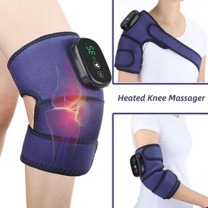 Benmassagers Electric Knee Massager USB -uppvärmningsvibration Infraröd Compress Therapy Elbow Shoulder Knee Massage Pad For Joint Pain Relief 230310