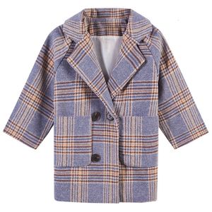 Tench Coats Boys Spring Autumn Jackets for 412Year Fashion Kids Boys Plaid Discal Thow Twlar Solid Color 230311